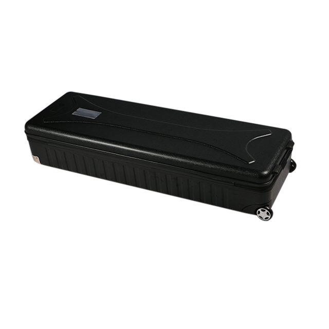 Estuche de plástico moldeado negro con rueda 
