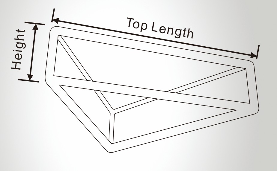 Letrero colgante de tubo de onda triangular de aluminio