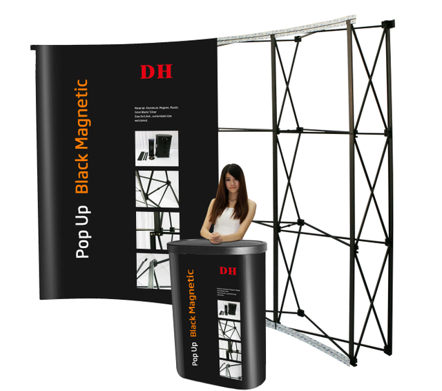 Pared emergente curvada magnética negra de venta caliente para feria comercial
