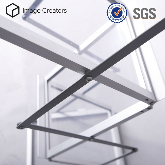Estante de catálogo de aluminio completamente plegable y estable modelo FT
