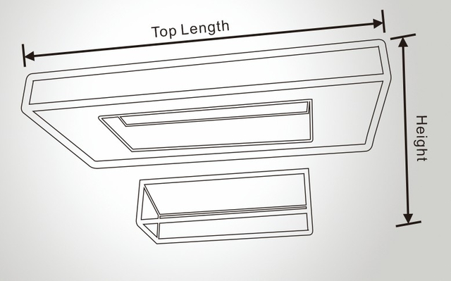 Letrero colgante de tubo de onda rectangular de aluminio ligero